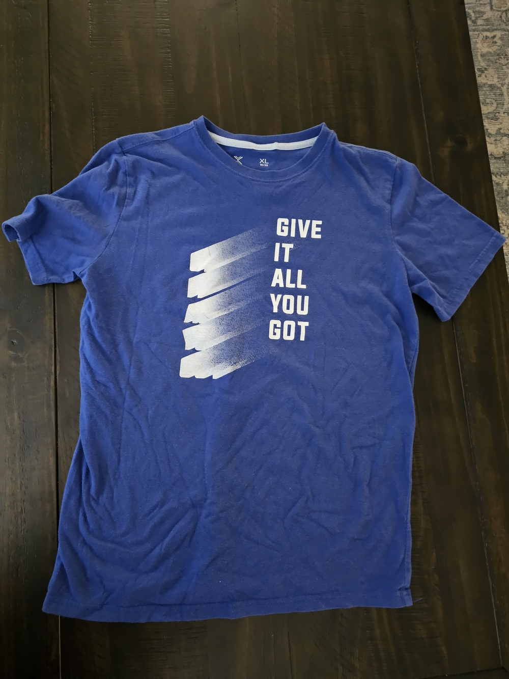 Xersion Royal Blue Short Sleeve Tee with White Graphic